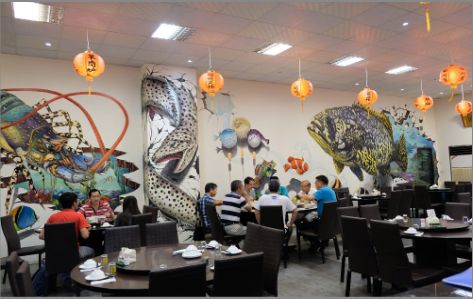乐业海鲜餐厅墙体彩绘